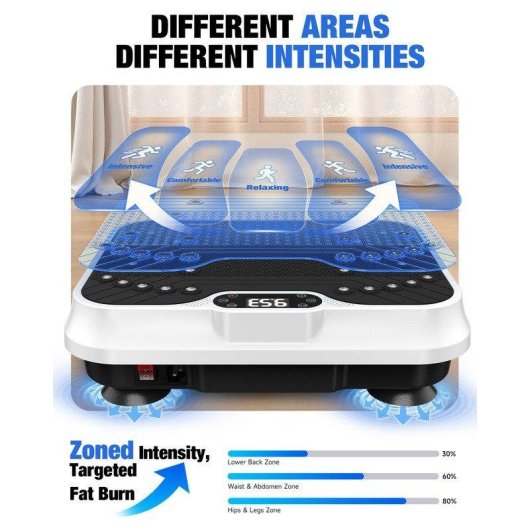 Vibrationsplattform HomeFitnessCode 1-250 Stufen 150 kg Touch-LED-Display leises Design