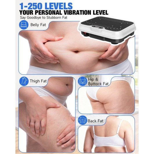 Vibrationsplattform HomeFitnessCode 1-250 Stufen 150 kg Touch-LED-Display leises Design