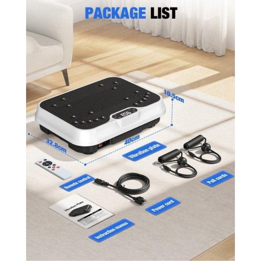 Vibrationsplattform HomeFitnessCode 1-250 Stufen 150 kg Touch-LED-Display leises Design