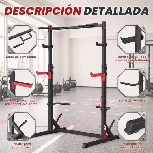 Rack squat multifonction HomeFitnessCode 300 kg hauteur ajustable