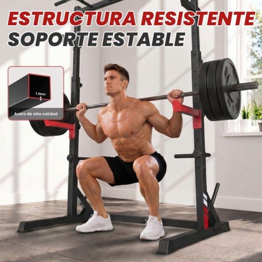 Rack squat multifonction HomeFitnessCode 300 kg hauteur ajustable