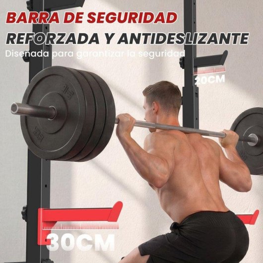 Rack squat multifonction HomeFitnessCode 300 kg hauteur ajustable