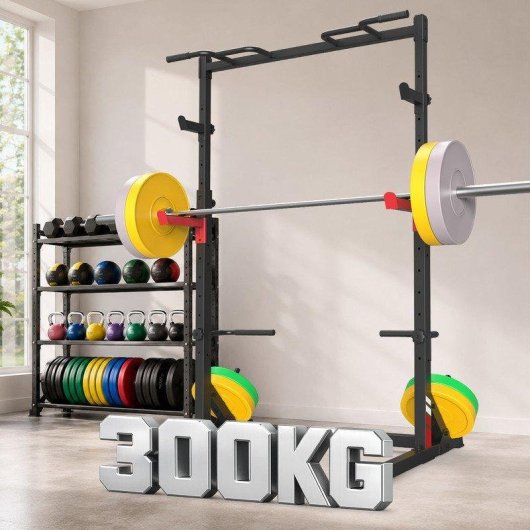 Rack squat multifonction HomeFitnessCode 300 kg hauteur ajustable