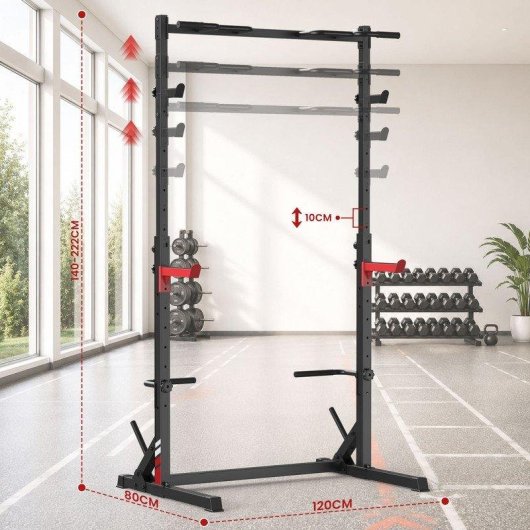 Rack squat multifonction HomeFitnessCode 300 kg hauteur ajustable