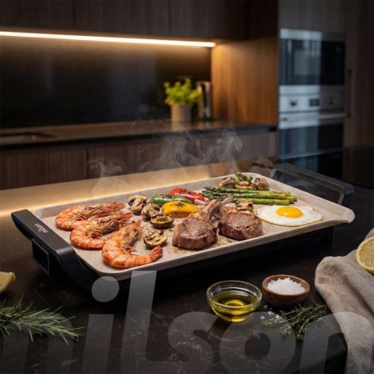 Grill eléctrico Nilson Life 2550W placas cerámicas apertura 180° gran superficie