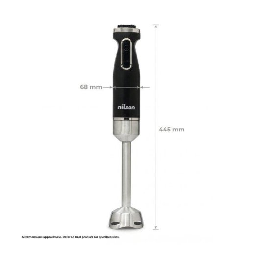 Batidora de mano Nilson Life 1000W acero inoxidable y función turbo negra