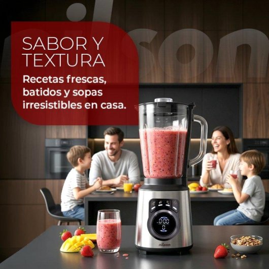 Batidora Nutricional Nilson Life Inox 1.5L 1200W Display LED