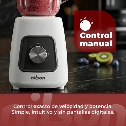 Batidora Nutricional Nilson Life Blanca 1.5L 1000W Turbo Cuchillas Inox