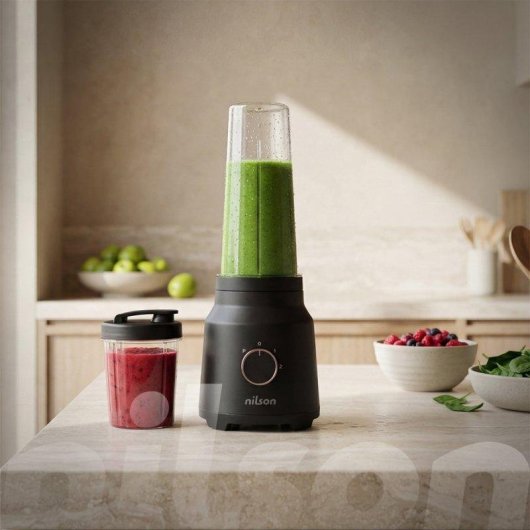 Batidora Nutricional Nilson Life 320W Vasos 0.6L y 0.3L con Turbo