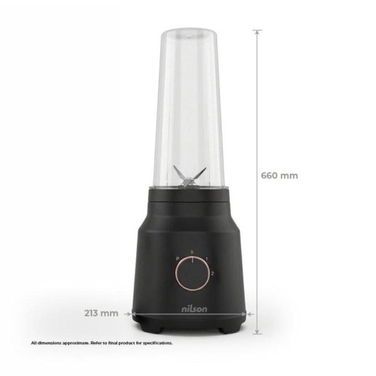 Batidora Nutricional Nilson Life 320W Vasos 0.6L y 0.3L con Turbo