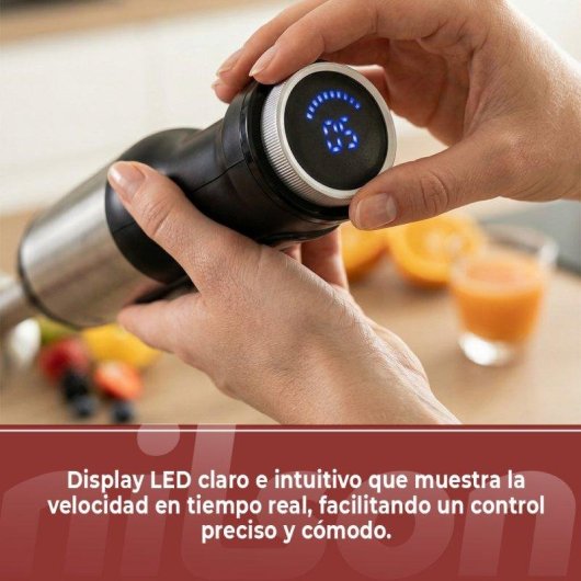 Batidora de mano Nilson Life 1500W turbo cuchillas inox vaso medidor 700 ml