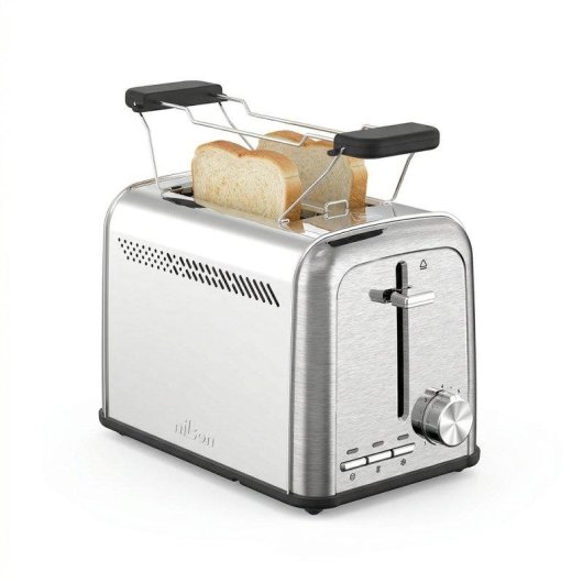 Tostadora Nilson Life 2 Ranuras 7 Niveles Calientabollos Inox
