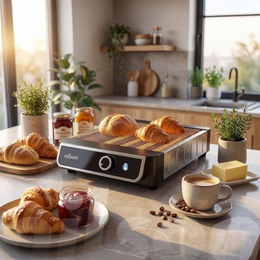 Tostadora Horizontal Nilson Life 1000W Temporizador Digital Bandeja Recogemigas