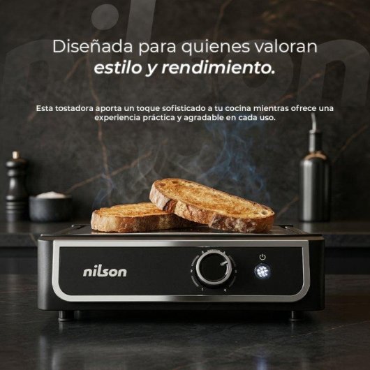 Tostadora Horizontal Nilson Life 1000W Temporizador Digital Bandeja Recogemigas