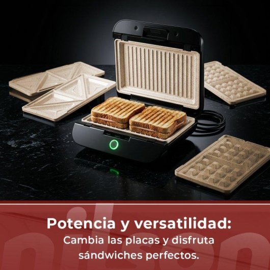 Sandwichera eléctrica Nilson Life extraíble 2 rebanadas 800W placas cerámicas