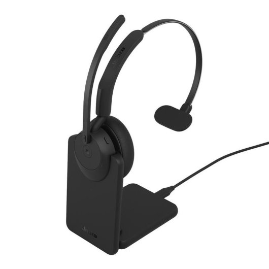 Jabra Evolve3 45 kabellose Bluetooth Headset mit Geräuschunterdrückung, Mikrofon und USB-C schwarz