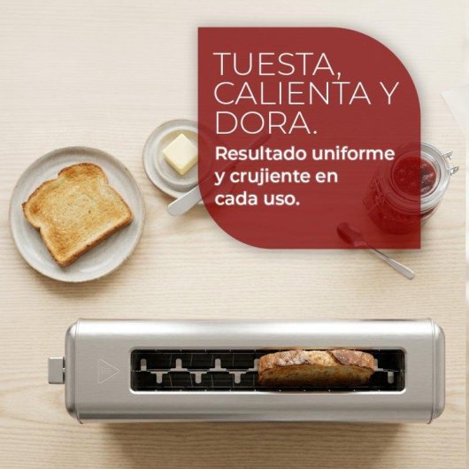 Tostadora Nilson Life Inox Ranura Larga con Calientabollos 7 Niveles