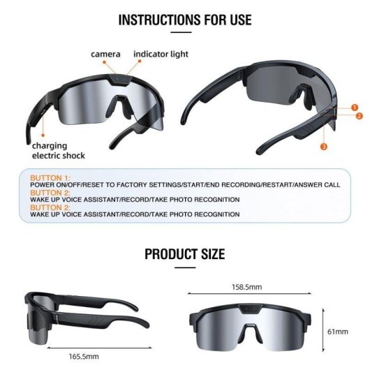 Zeblaze Gafas Inteligentes Câmara Integrada IA Altifalantes Tradutor Roxo