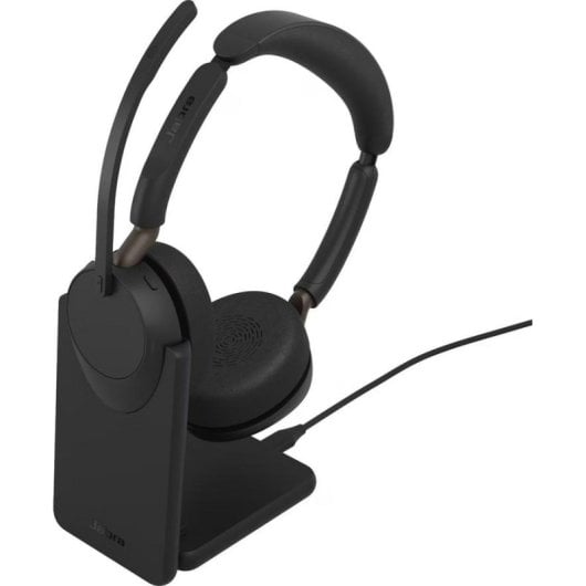 Jabra Evolve3 65 kabellose Bluetooth Kopfhörer mit adaptiver Geräuschunterdrückung, Mikrofon, schwarz