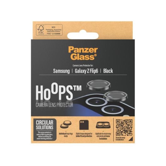 Protetor PanzerGlass Hoops Samsung Galaxy Z Flip6 Preto