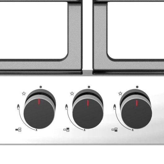 Placa de Gas Svan OG36B00 60 cm 3 Quemadores Wok Inox