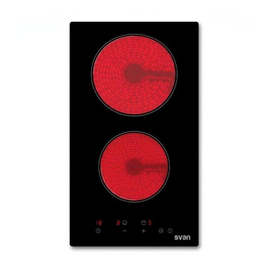 Placa Vitrocerámica Svan SV2302 30 cm 2 Zonas 3000 W Cristal Negro Táctil