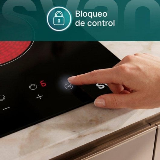 Placa Vitrocerámica Svan SV2302 30 cm 2 Zonas 3000 W Cristal Negro Táctil