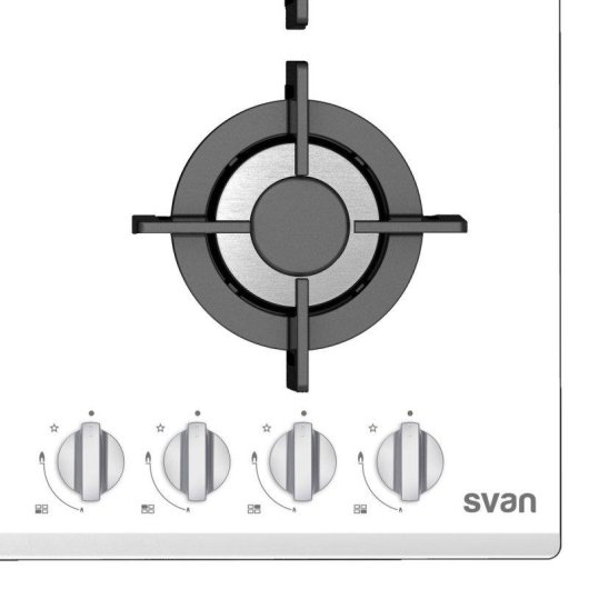 Placa de gas Svan SGW4600B 60 cm 4 quemadores Wok blanca ignite automática