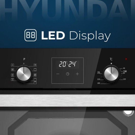 Horno Multifunción Hyundai HHM10800DCN 80L 60cm Hidrolítico A Negro