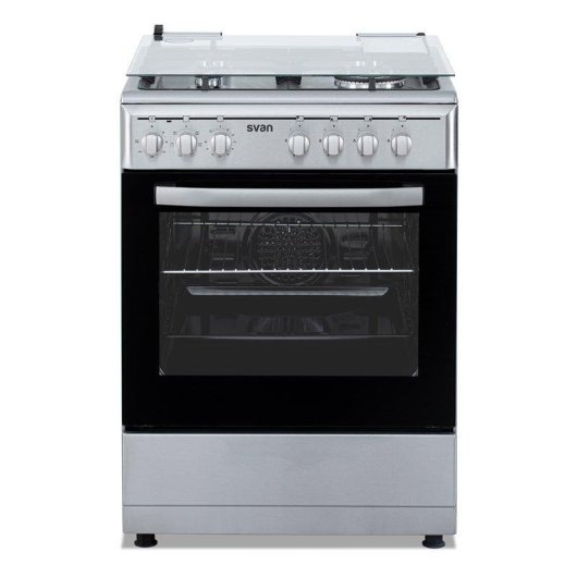 Cocina Mixta Svan SKMW4601X 60 cm 4 Quemadores Horno 56 l