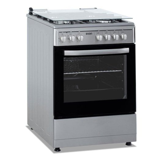 Cocina Mixta Svan SKMW4601X 60 cm 4 Quemadores Horno 56 l