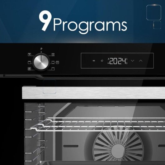 Horno Multifunción Hyundai HHMP15800DN 80L 60cm Pirolítico A AirFryer Negro