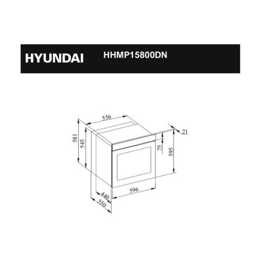 Horno Multifunción Hyundai HHMP15800DN 80L 60cm Pirolítico A AirFryer Negro