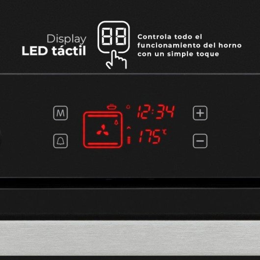 Horno Multifunción Svan SVH375N 78L 60cm Hidrolítico A 10 programas Cristal Negro