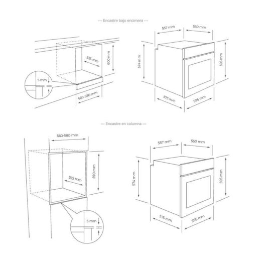 Horno Multifunción Svan SVH375N 78L 60cm Hidrolítico A 10 programas Cristal Negro