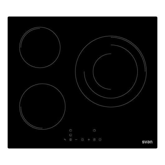 Placa de Inducción Svan OI36B00 6200W 3 Zonas Cristal Negro Táctil