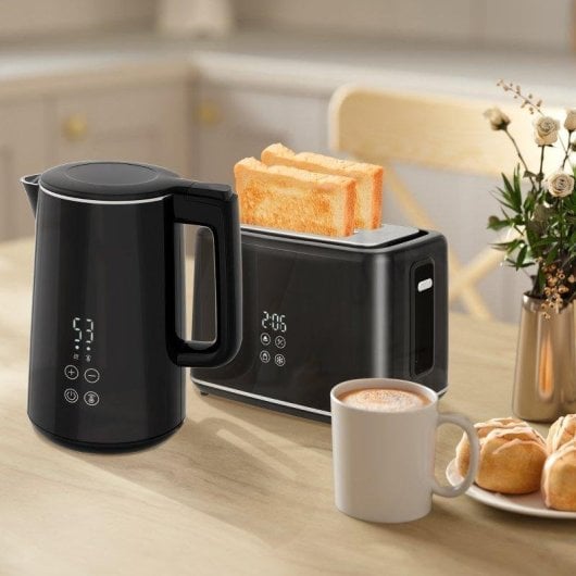 Tostateur + Bouilloire Welltin 2200W 1.5L 7 Niveaux Noir