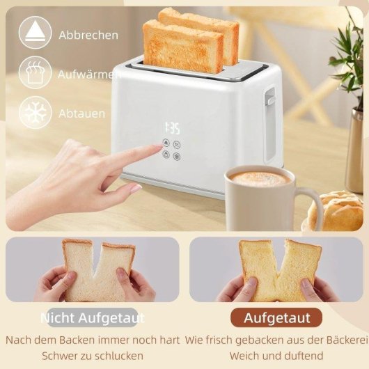Set Welltin Wasserkocher 2200W + Toaster 7 Stufen Weiß