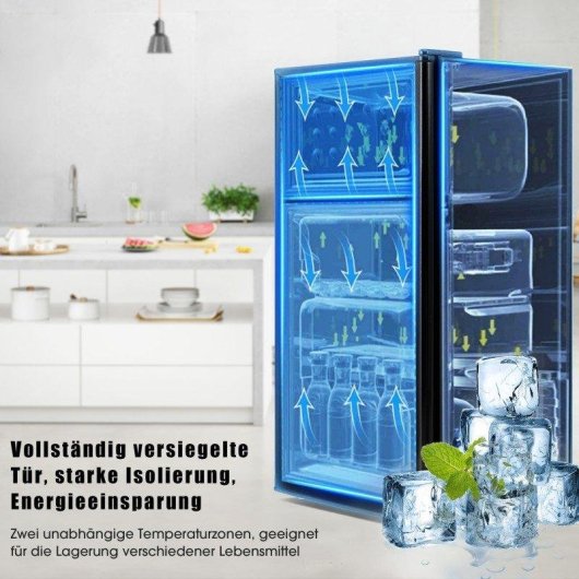 Frigorífico Dos Puertas Welltin Compacto 86,8cm 60L E Negro