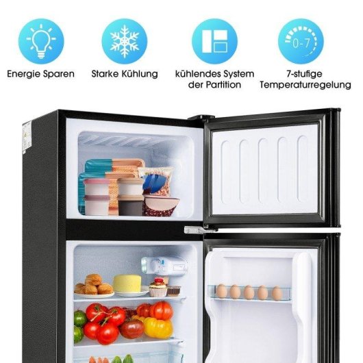 Frigorífico Dos Puertas Welltin Compacto 86,8cm 60L E Negro