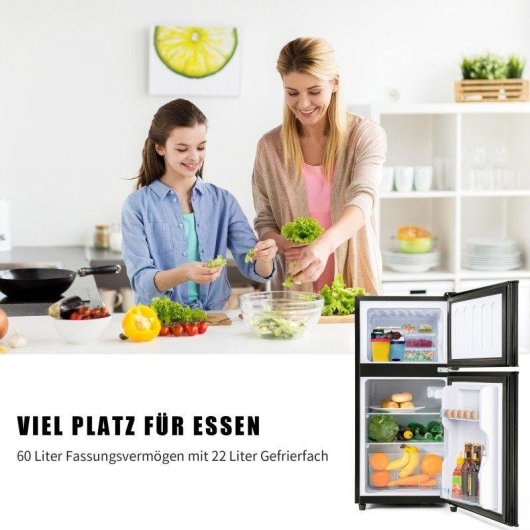 Frigorífico Dos Puertas Welltin Compacto 86,8cm 60L E Negro