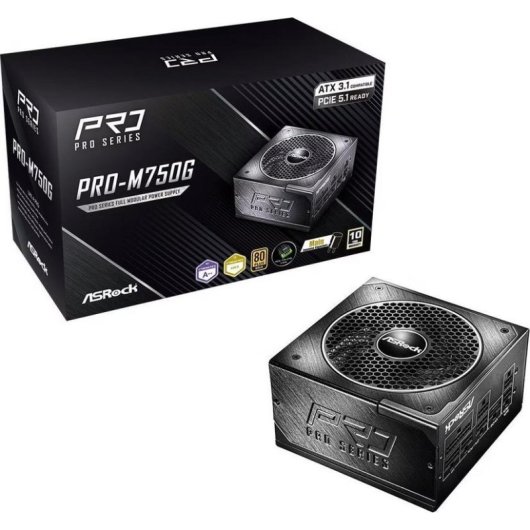 Source d'alimentation AsRock PRO-M750G 750W Certification 80+ Gold ATX 3.1