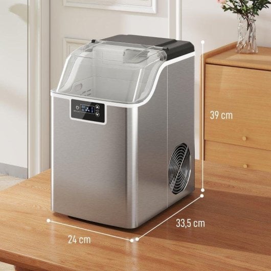 Macchina per ghiaccio Welltin 20 kg/24h deposito 2,1 L argento