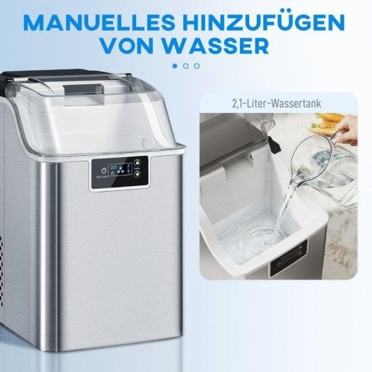 Macchina per ghiaccio Welltin 20 kg/24h deposito 2,1 L argento