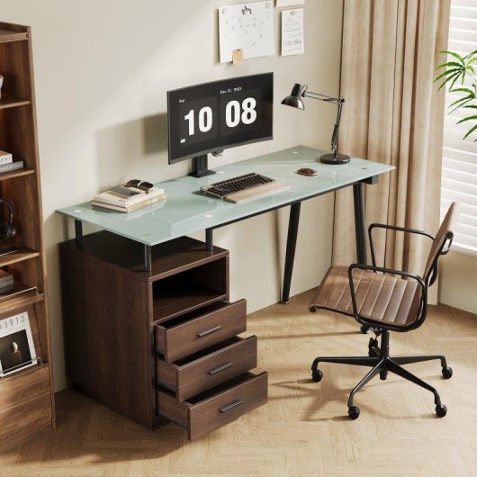 Schreibtisch Kristall Modern Welltin NK000303AAD 3 Schubladen