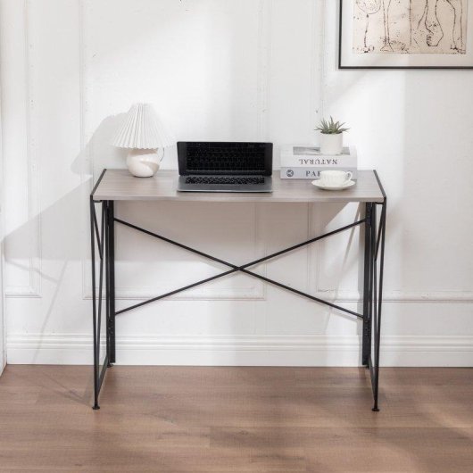 Scrivania Welltin W5182 compatta 99x50 cm legno naturale