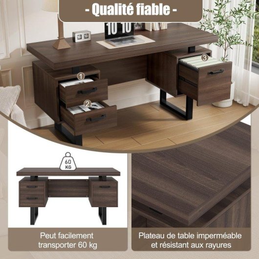 Escritorio de oficina Welltin con cajones silenciosos 135x54 cm