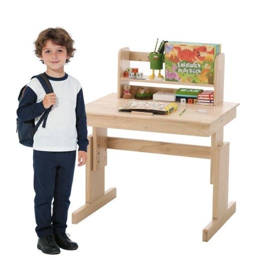 Escritorio Infantil Welltin N622p Madera Maciza Regulable Tablero Inclinable 80x60cm