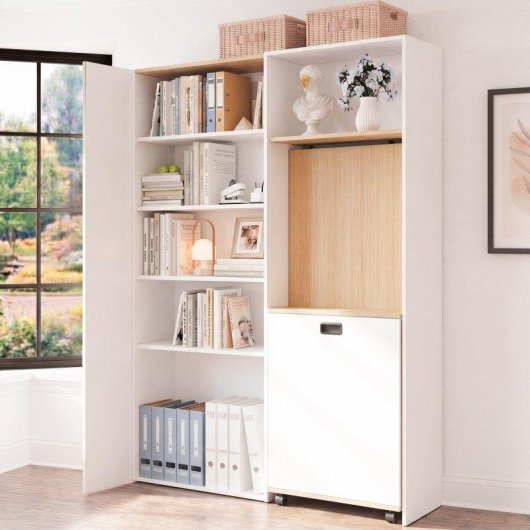 Faltbarer Schreibtisch Welltin N880P 2 in 1 MDF Weiss USB