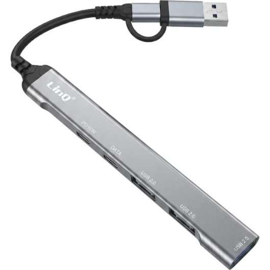 Hub LinQ 5 ports 480 Mbps modèle IT7806 avec charge 10 W et lecteur SD